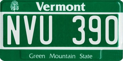 VT license plate NVU390