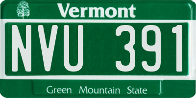 VT license plate NVU391