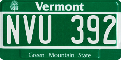 VT license plate NVU392