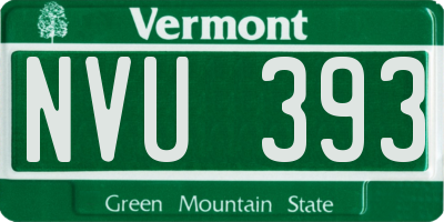 VT license plate NVU393
