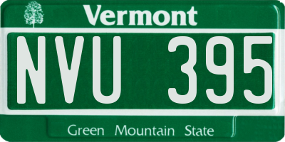 VT license plate NVU395