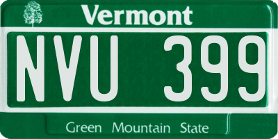 VT license plate NVU399