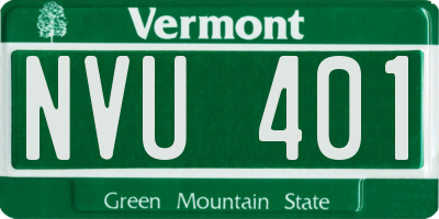 VT license plate NVU401