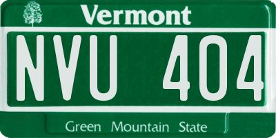 VT license plate NVU404