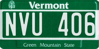 VT license plate NVU406