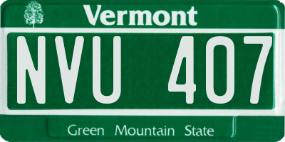 VT license plate NVU407