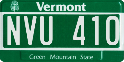 VT license plate NVU410