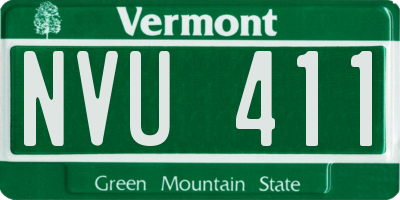 VT license plate NVU411