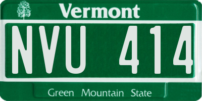 VT license plate NVU414