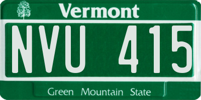 VT license plate NVU415