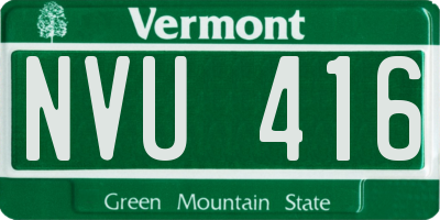 VT license plate NVU416