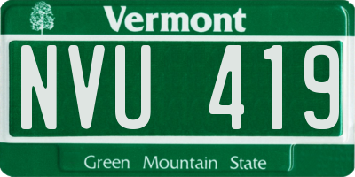 VT license plate NVU419