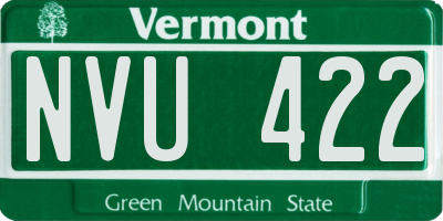 VT license plate NVU422