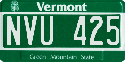 VT license plate NVU425