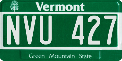 VT license plate NVU427