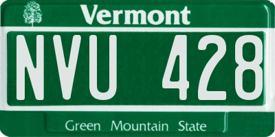 VT license plate NVU428