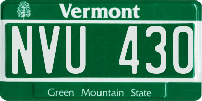VT license plate NVU430
