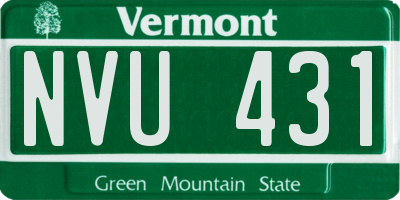 VT license plate NVU431