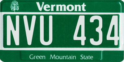 VT license plate NVU434