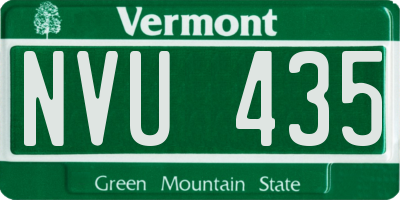 VT license plate NVU435