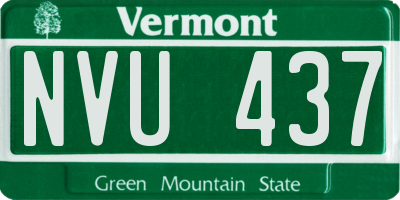 VT license plate NVU437
