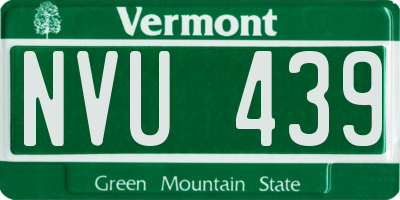 VT license plate NVU439