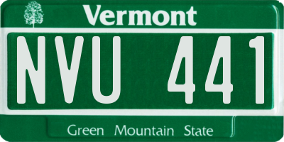 VT license plate NVU441