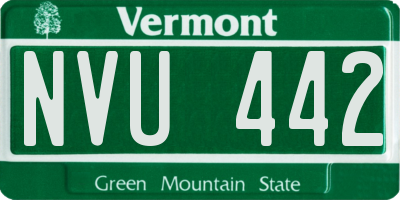 VT license plate NVU442