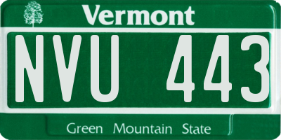 VT license plate NVU443