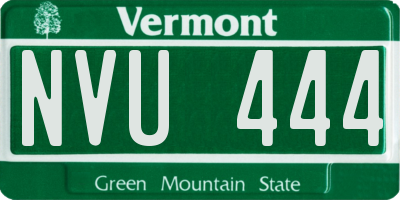 VT license plate NVU444