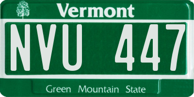 VT license plate NVU447