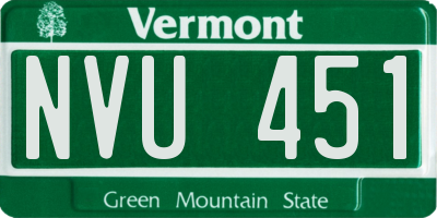 VT license plate NVU451