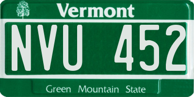 VT license plate NVU452