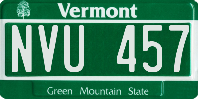 VT license plate NVU457