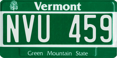 VT license plate NVU459