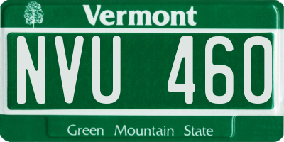 VT license plate NVU460