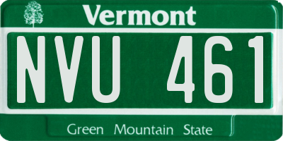 VT license plate NVU461