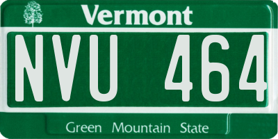 VT license plate NVU464