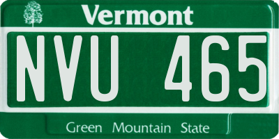 VT license plate NVU465