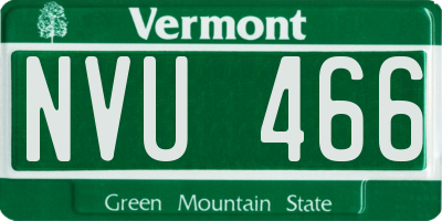 VT license plate NVU466