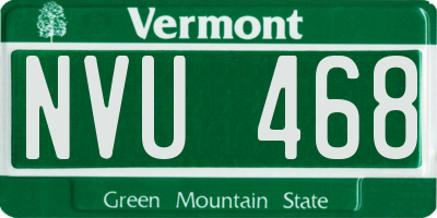 VT license plate NVU468