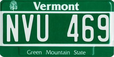 VT license plate NVU469