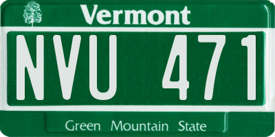 VT license plate NVU471