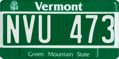 VT license plate NVU473