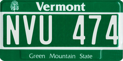VT license plate NVU474