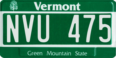 VT license plate NVU475