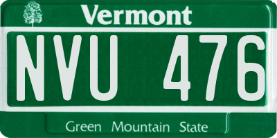 VT license plate NVU476