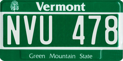 VT license plate NVU478