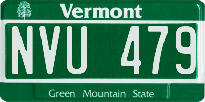 VT license plate NVU479