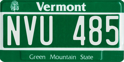 VT license plate NVU485